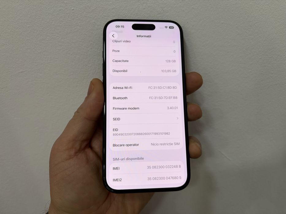 Iphone 15 Pro, 128 gb, Black Titanium