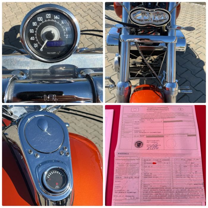KAWASAKI VN 1500 VULCAN BOBBER+CHOPPER CUSTOM EFECTUAT IN GERMANIA unicat+totul este nou 13.000 km reali cu facturi+toate modificarile sunt omologate