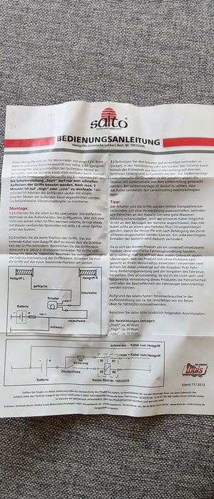 Releu alimentare manșoane încălzite motocicleta
