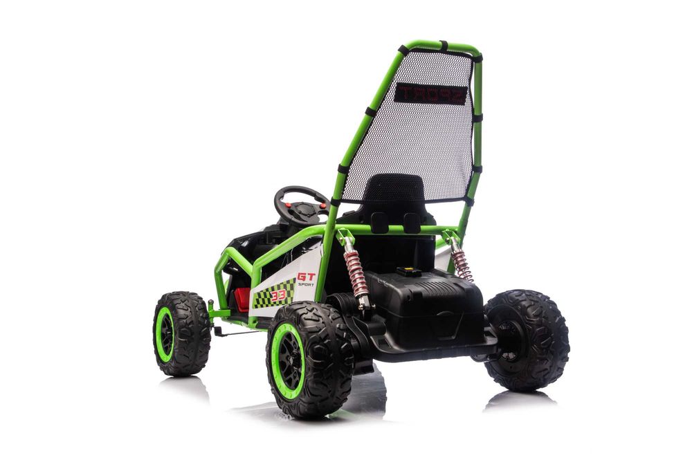 Go-Kart electric cu functie DRIFT 2x 150W 24V 10Ah scaun tapitat Green