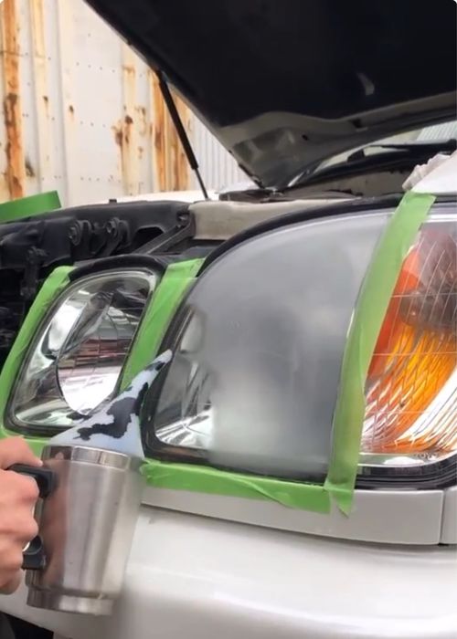 Полировка фар паром