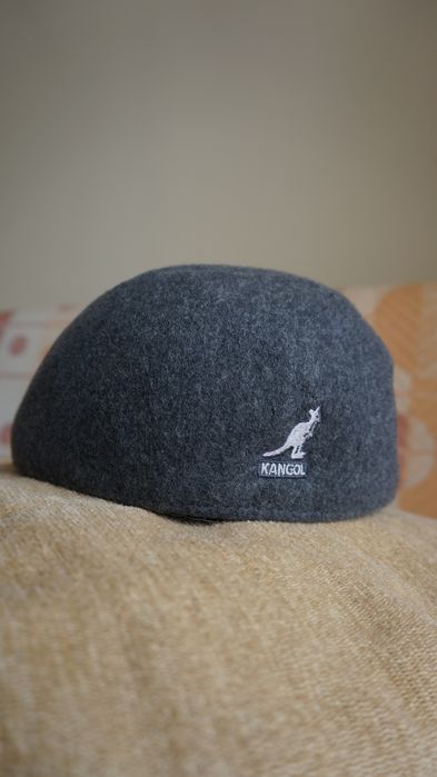 KANGOL Шапка  Вълнена плоска шапка безшевна  Тъмносива S