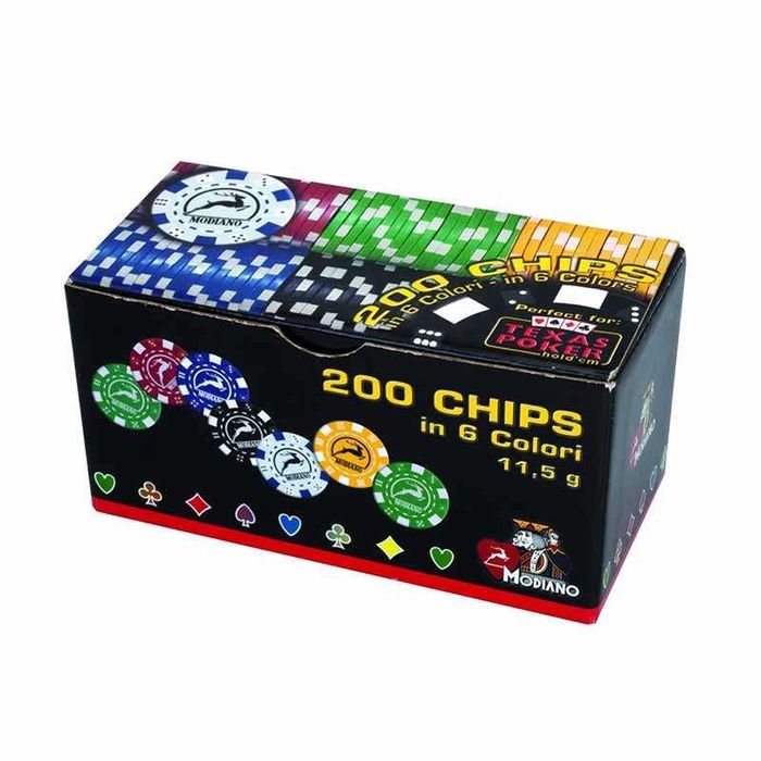 Комплект 200 покер чипа Модиано