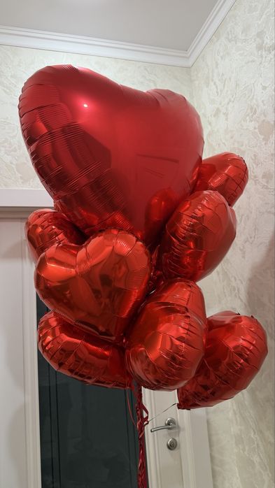 гигант шар и 10 сердечек