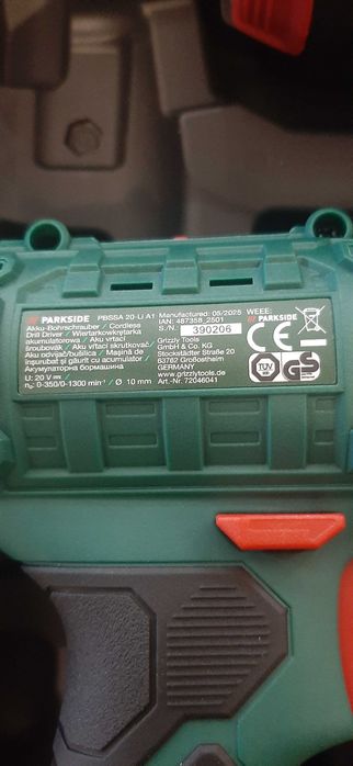 Mașină de găurit și înșurubat PARKSIDE PBSSA 20-Li A1-5 lei transport