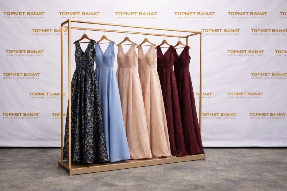 Suport metalic magazine haine textile showroom