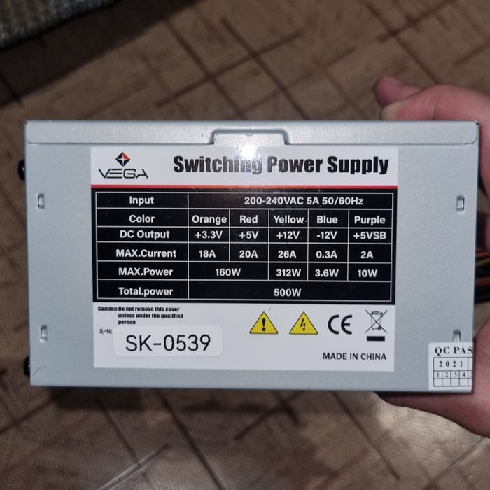 Блок питания Vega 500W