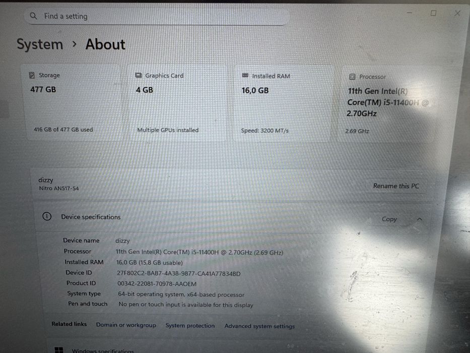 Acer Nitro 5 AN517-54