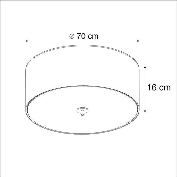 Qazqa - Модерна таванна лампа Country, вградена лампа с текстил за тав