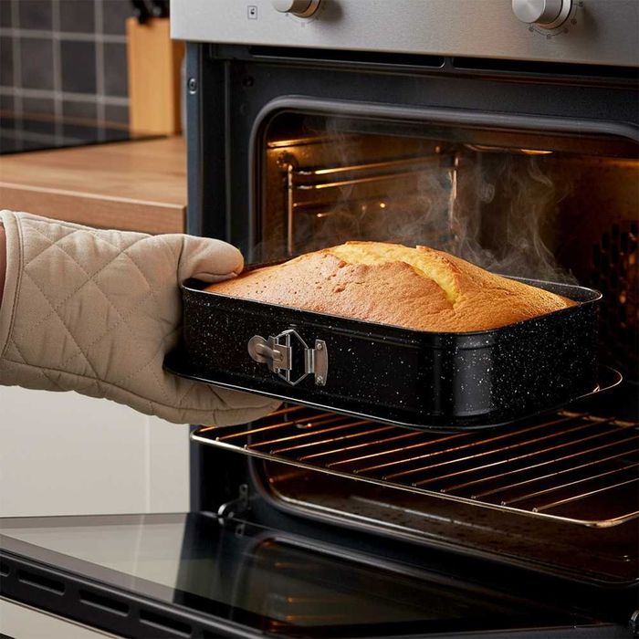 Правоъгълна форма, тефлоново покритие, падащо дъно 35x24x6.5 cm