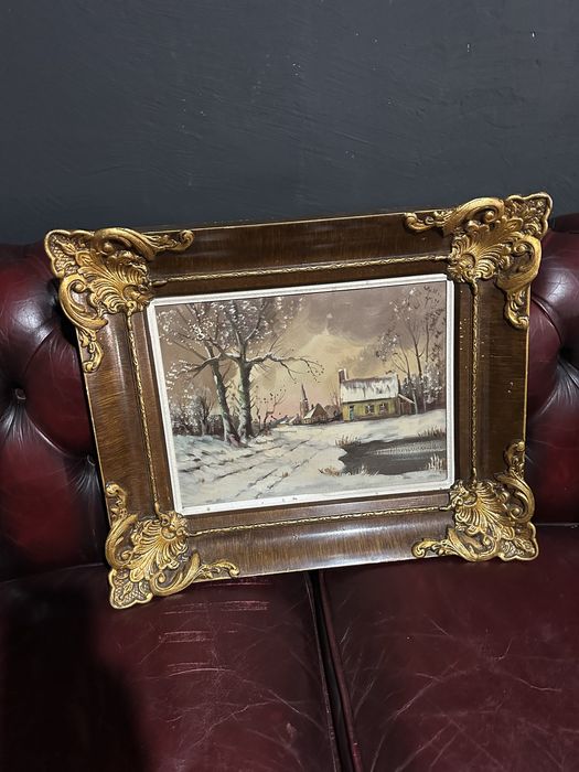 Tablou ulei pe panza - Peisaj de iarna -