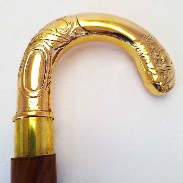 Първокласни бастуни с бронзови дръжки и тиково дърво