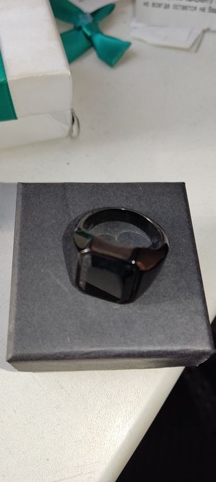 Перстень титан агат