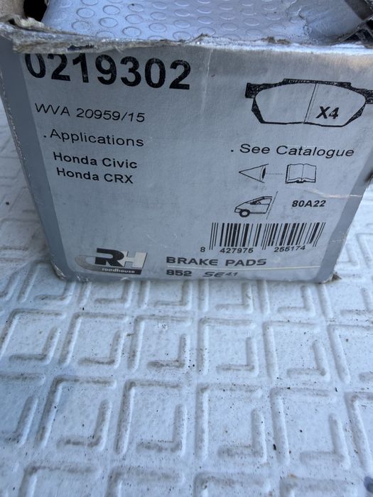 Нови предни накладки Honda Civic CRX Prelude Integra Roadhouse 2193.02