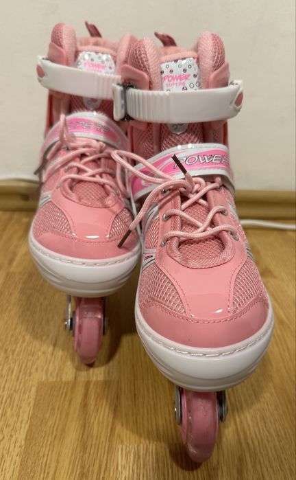 Role noi, roz, cu roti luminoase, 35-38