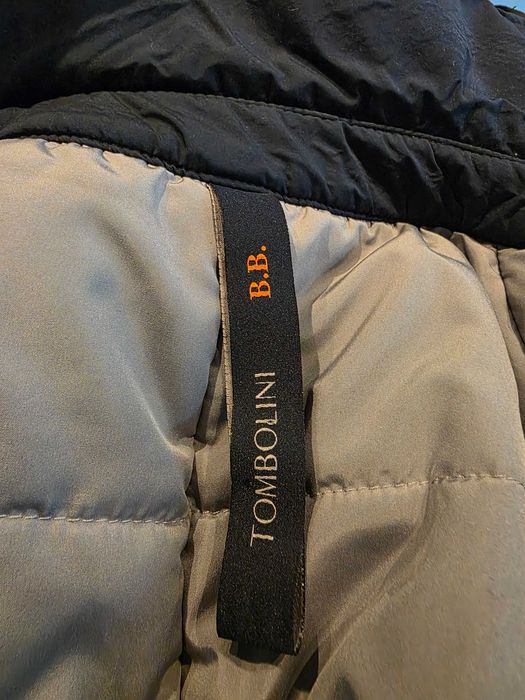 шлифер TOMBOLINI , размер 52, полиретан , цвят тъмно син , вътре сив