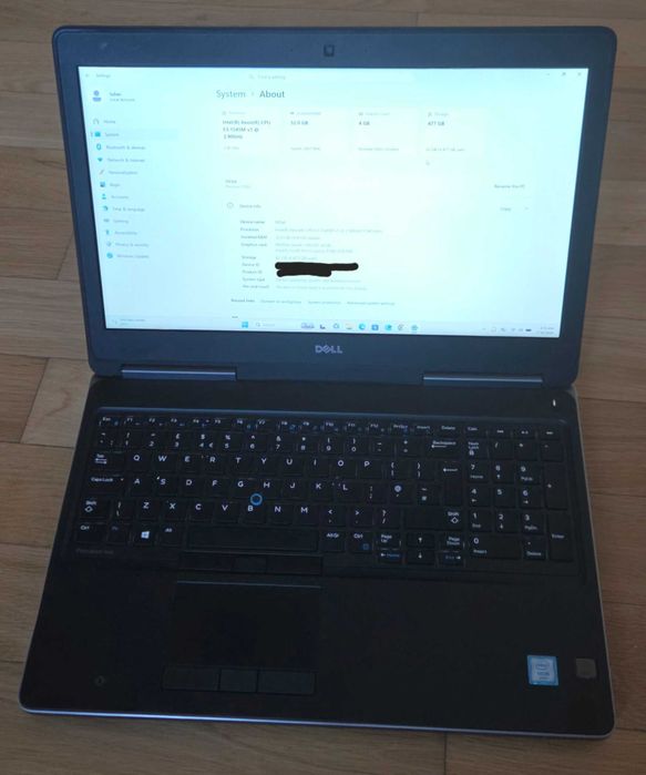 Laptop Dell 7520 Intel Xeon E3-1545M v5, 32/64GB RAM 2.9Ghz, 512GB SSD