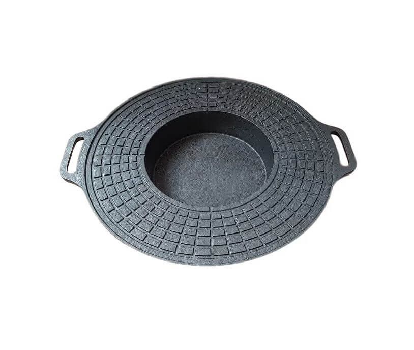 Disc din fontã adãnc, nou 50 cm ,grill ,grãtar ,camping , pura fonta