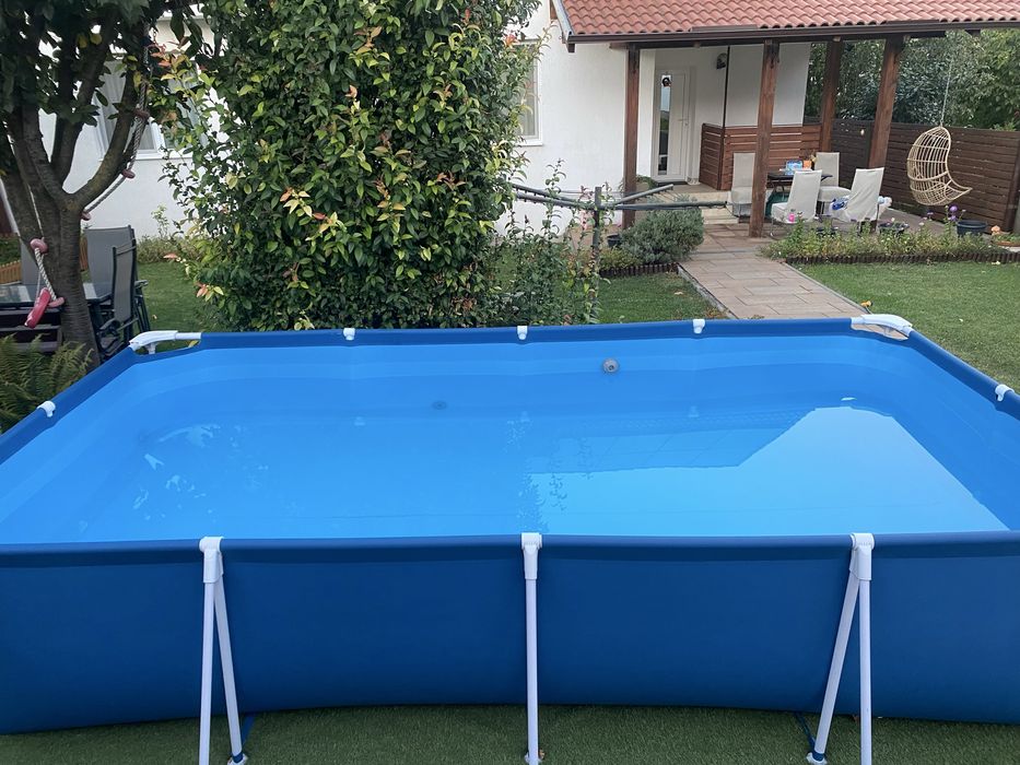 Piscina Bestway cu cadru metalic, supraterana, dreptunghiulara, 400 x 211 x 81 cm