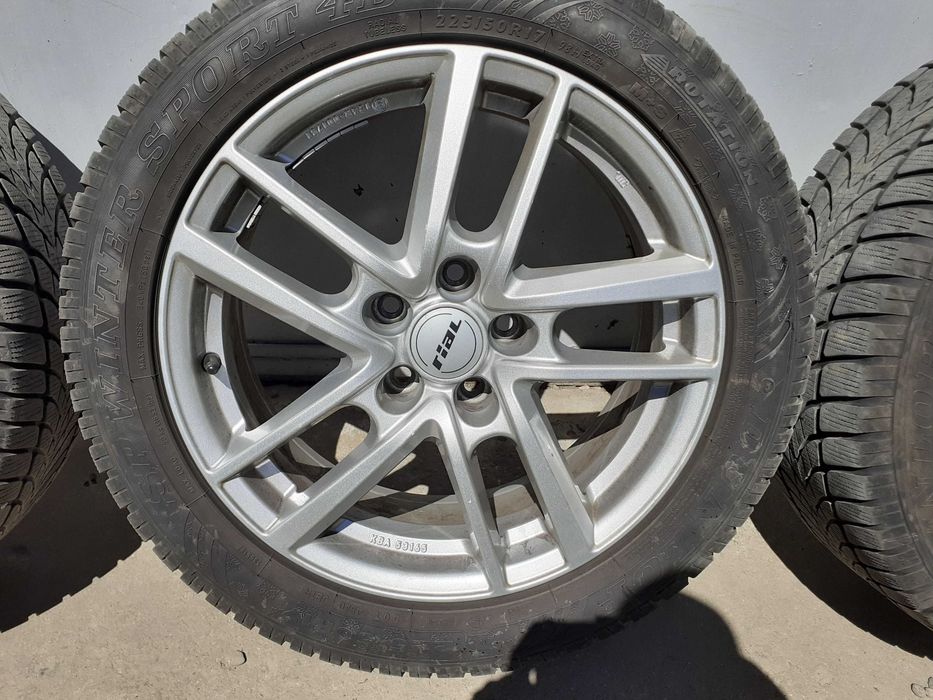 4 Roți Jante 17 aliaj 5x112 Mercedes 225/50 R17 M+S iarnă   și 2 anvelope M+S 215/55 R17 Bridgestone