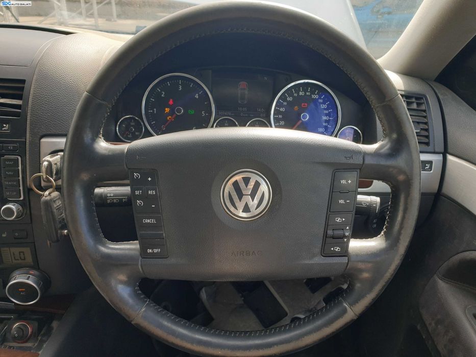 Volan 4 Spite Piele cu Comenzi FARA Airbag cu Uzura Volkswagen Touareg 7L 2002 - 2010 [K8268]