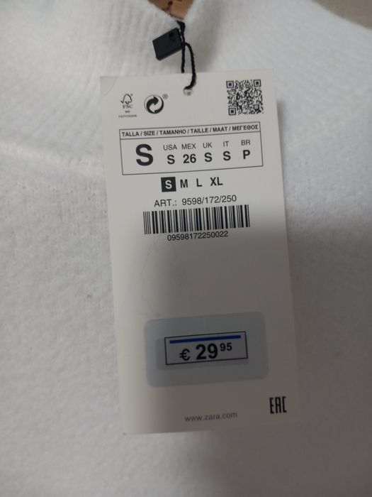 Pulover alb tricotat pufos măsură S Zara