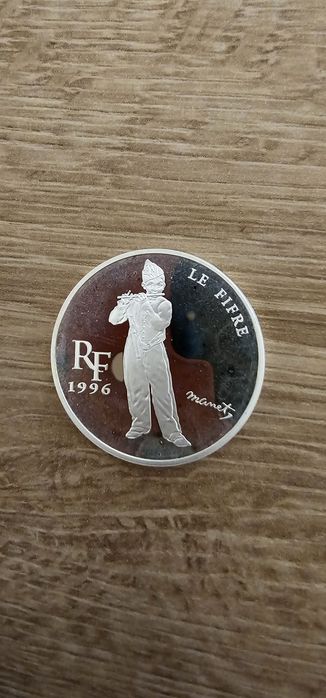 Moneda de argint Franța 1996/Edouard Manet 10 Franci  1  1/2euro