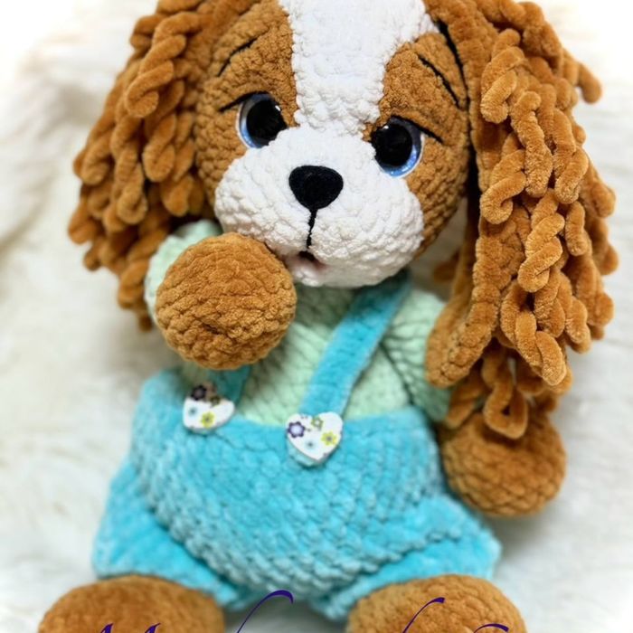 Продается вязаный щенок спаниеля