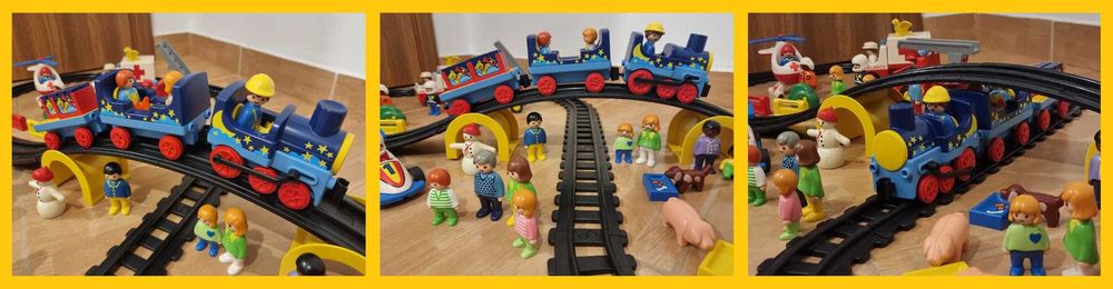 Tren Playmobil set mare cu masini, accesorii, oameni