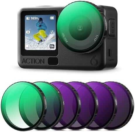 Нови DJI Osmo Action 6 филтри комплект 6 в 1 K&F CPL ND Black Mist 1/4