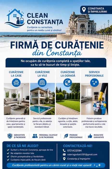 Servicii Curățenie Case, Vile, Birouri