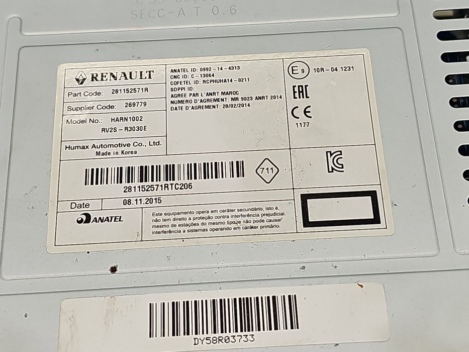 Radio CD Renault Clio 4 (B98) Hatchback [Fabr 2012-2020] 281152571R