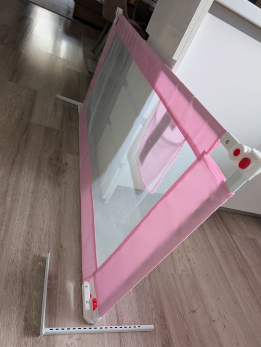 Barieră de siguranță / Plasă protecție pat copii, Roz