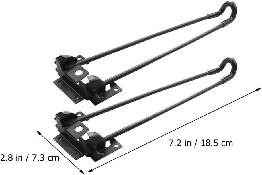 Set 4 picioare metalice pliabile pentru masa, 18 cm, negre