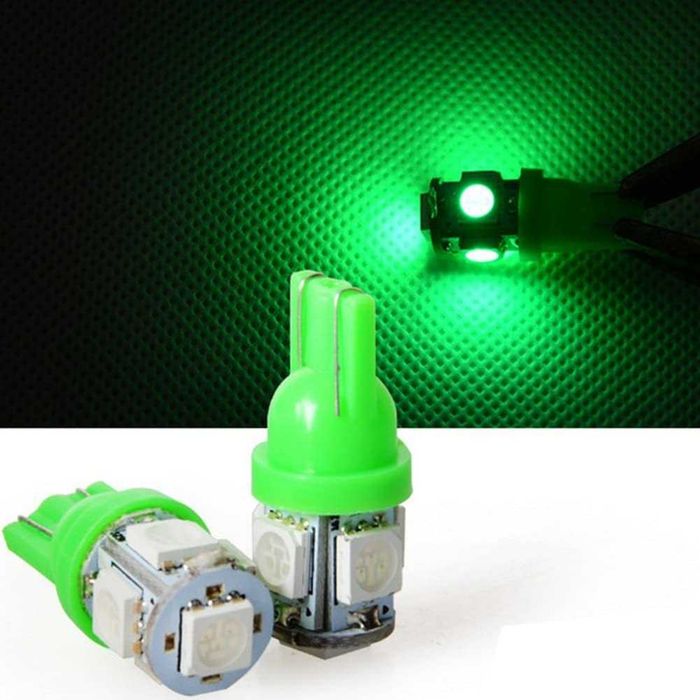 LED Лед Диодни Крушки За Табло, Габарит, Т10 W5W, 1X LED, 12V, 5 Цвята