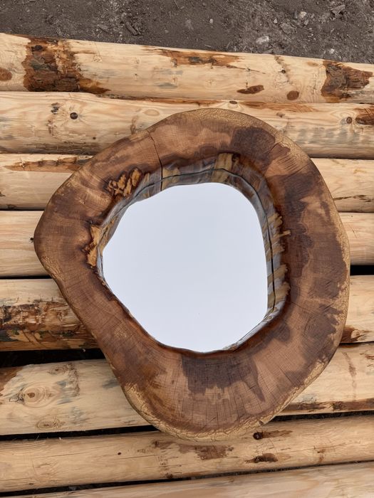 Ръчно изработени дървени огледала стил Рустик букови шайби