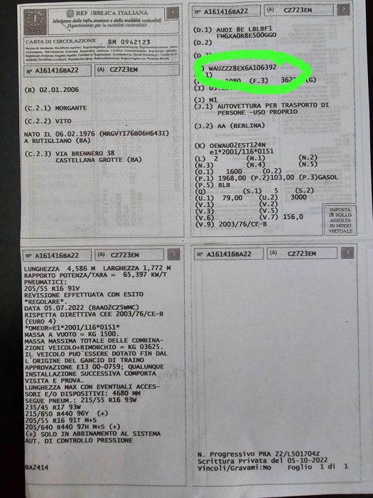 Vand audi A4 b7 an 2006 motor 2.0 tdi 140cp