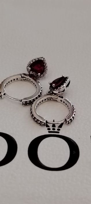Set Nou Pandora Moments Heart Red Silver S925 Ale