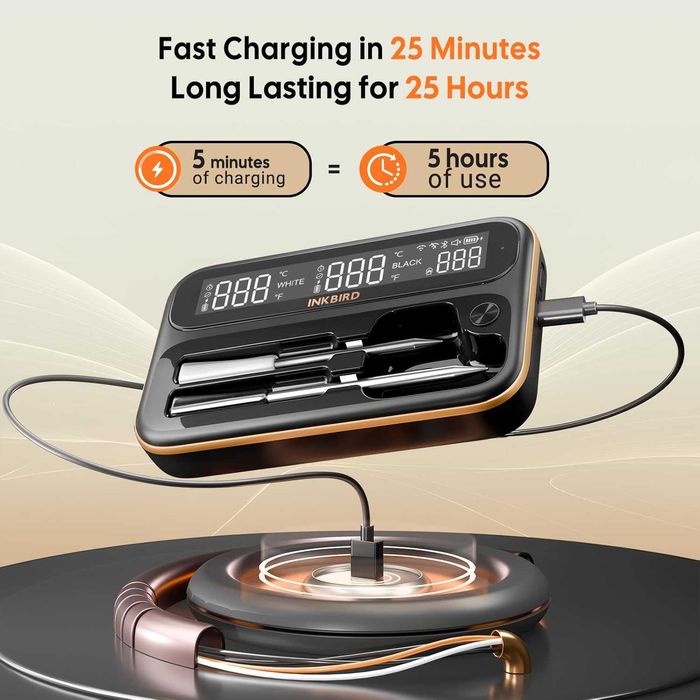 Termometru Grătar Wireless INKBIRD INT-12-BW WiFi și Bluetooth