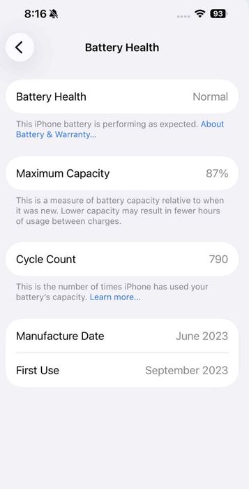 iPhone 15 Pro 256GB – Blue Titanium перфектен 87% батерия