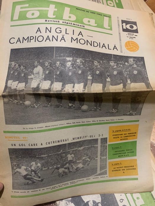 Colecție  revista săptămânală Sport 1966-1968 Fotbal