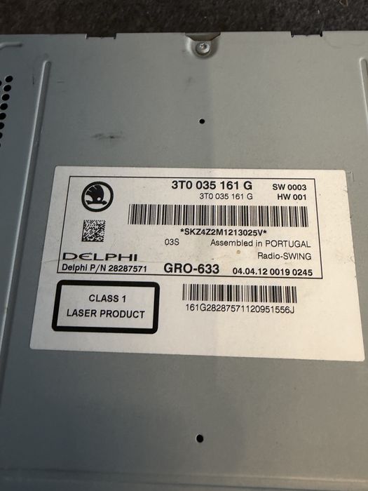 Радио медия Mp3 Skoda auto swing 3t0035161 G ном500