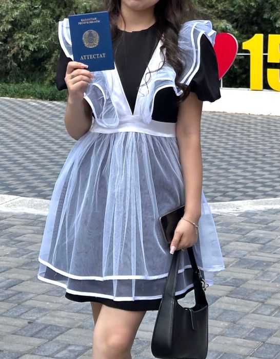 Школьный фартук и платье двойка