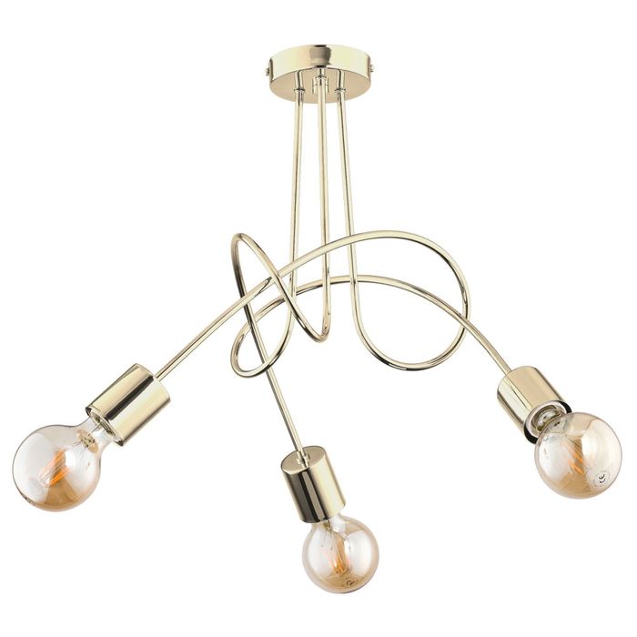 Set dormitor lustra + 2 aplici aurii cu becuri lexman incluse