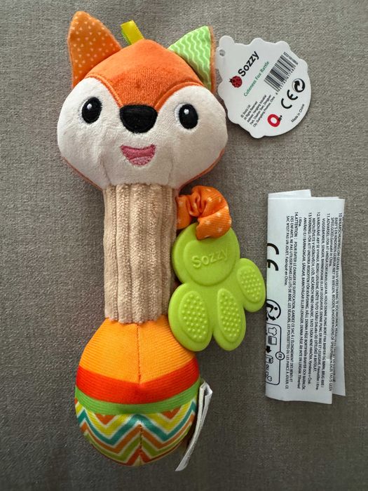 Мека плюшена сензорна играчка за бебета за безопасна игра, 19 см