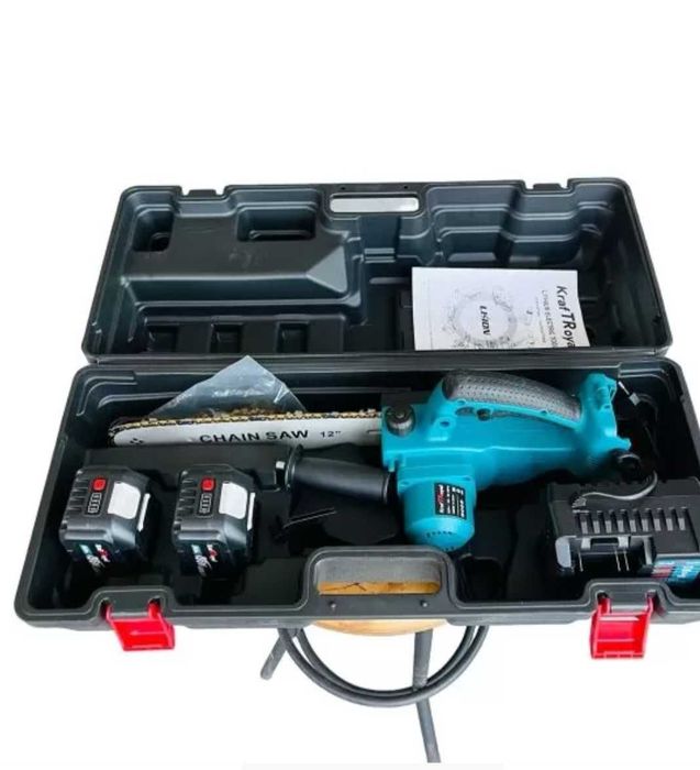 Акумулаторна резачка 25см и 30см 36V 8/10Ah, 2 батери+2 вериги