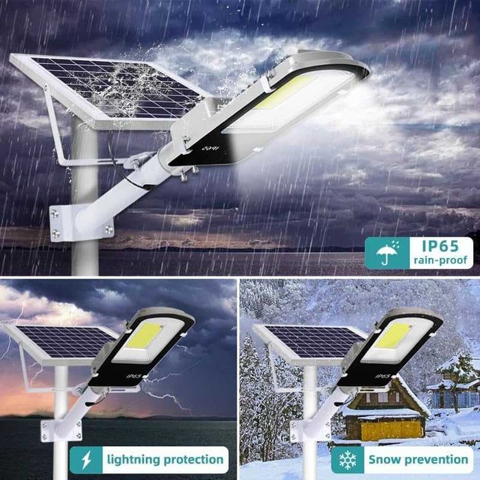 Lampa Solara Jortan 400W cu Telecomanda, Panou Solar, Suport Metalic