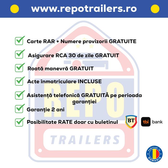 Roata de manevra sprijin remorca 750 Kg platforma auto moto peridoc