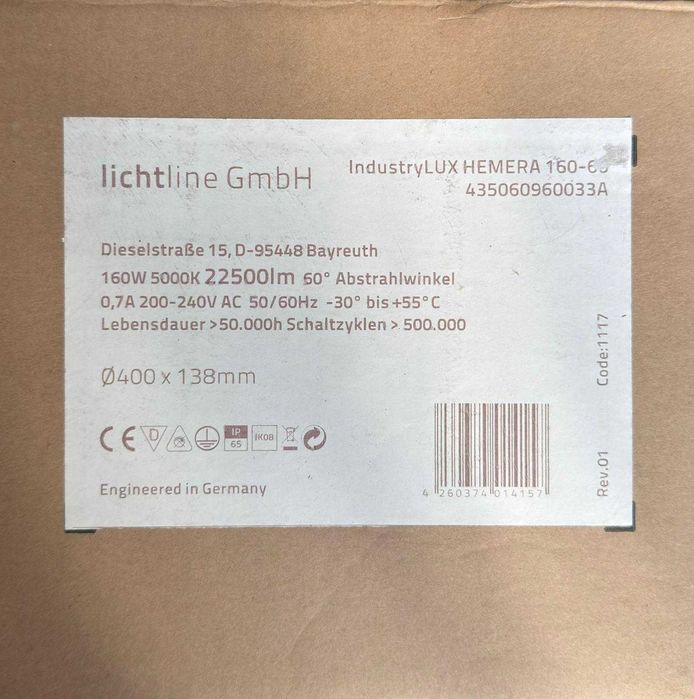 Lampa industriala led lichtline Industry lux Hemera