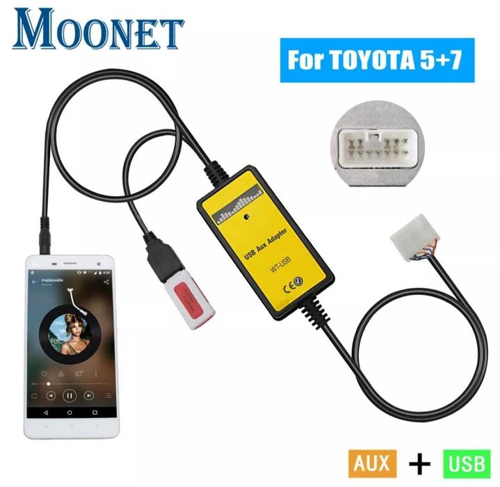 Дигатален чейнджър за музика АУКС флашка блутут за Тойота Toyota USB